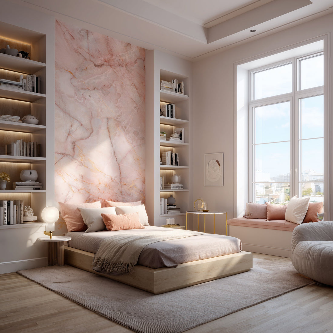 Pink Kids Room Accent Wall: Luxury Meets Childhood Wonder