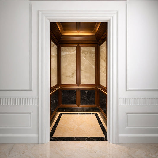 Elevator Interior Upgrade with Marble-Look Wall Panels