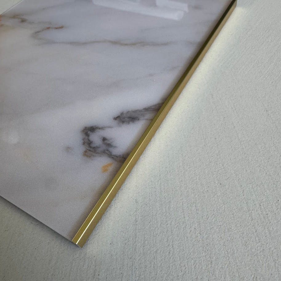 Glossy Gold Metal L-Shaped Edge Trim