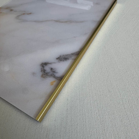 Glossy Gold Metal L-Shaped Edge Trim