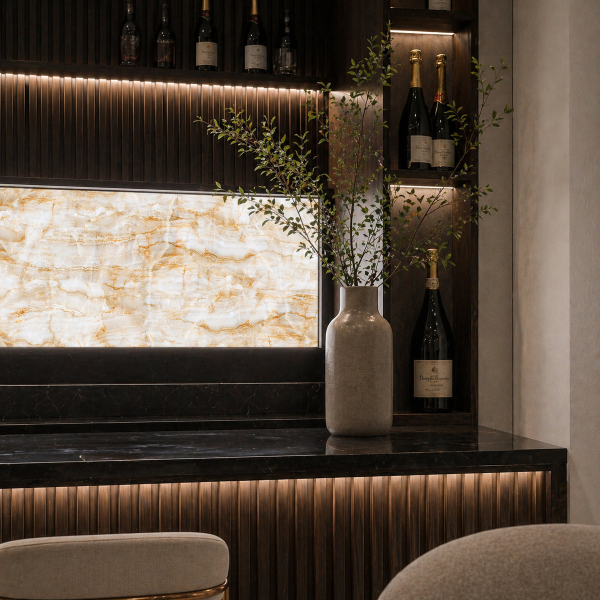 Backlit Wall Panel; Luxury Translucent Onyx-Look Feature Wall; Modern ...